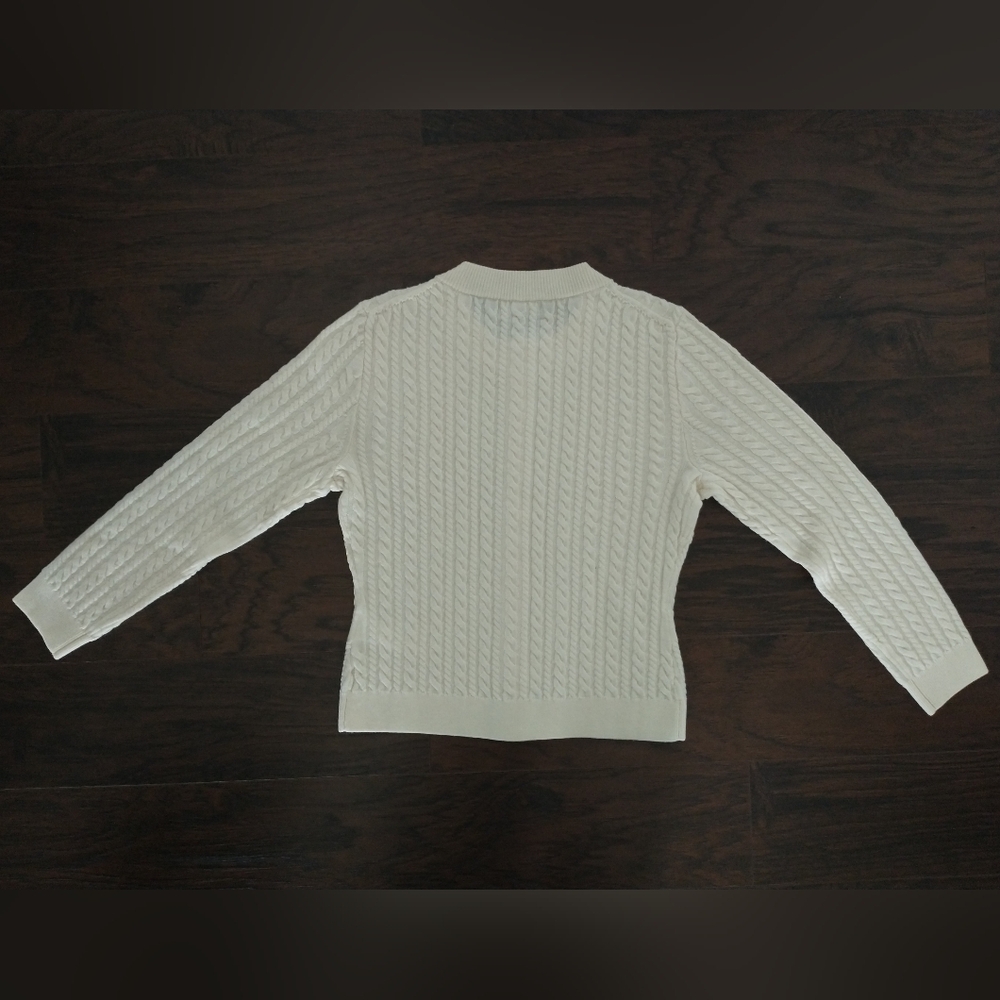 J-CREW Cable-knit crewneck cardigan in merino wool, NWT - Picture 4 of 11